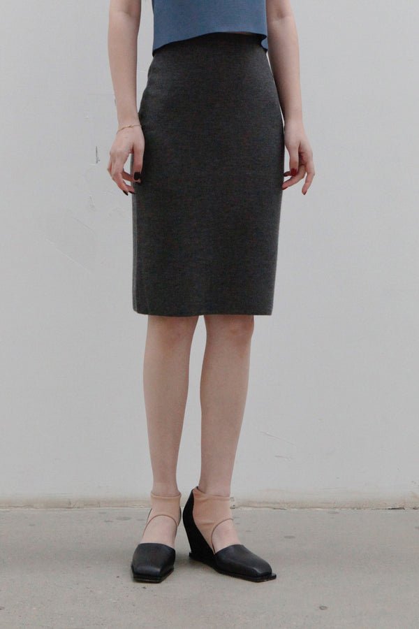 Swaying/Knit cashmere skirt SW23SS3B35 Deep gray